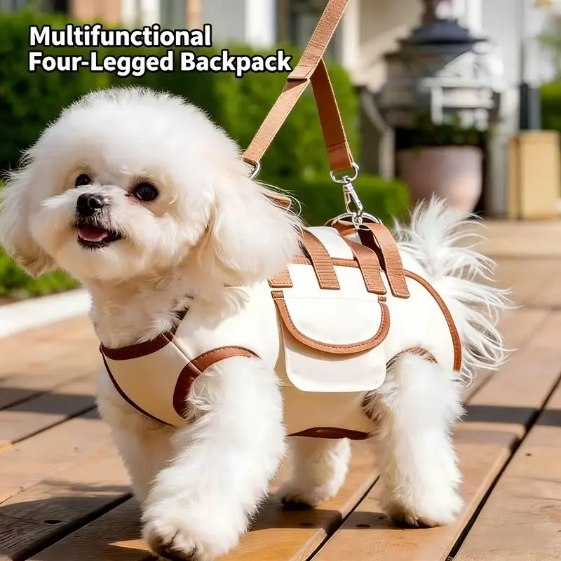 Three-In-One Backpack Travel System for Cats and Small Dogs, Breathable Mesh Pet Carrier, Puppy Carrier, Adjustable Safety Harness, Crossbody Design