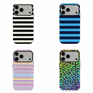 Viral Rainbow Stripe Print Case, Preppy Summer Vibe Protective Cover, Compatible for iPhone 17 16 15 14 13 12 11 and for Samsung S26 S25 S24 S23 S22 S21, Perfect Holiday Gift, Father's Day Gift