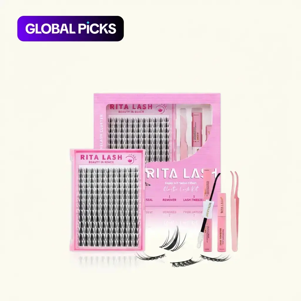 Wispy Cluster Lashes Kit includes lash tools with Lash Remover and Tweezers, Natural DIY Lash Extensions in 1 Box DIY Eyelash Cluster #GLOBAL PICKS