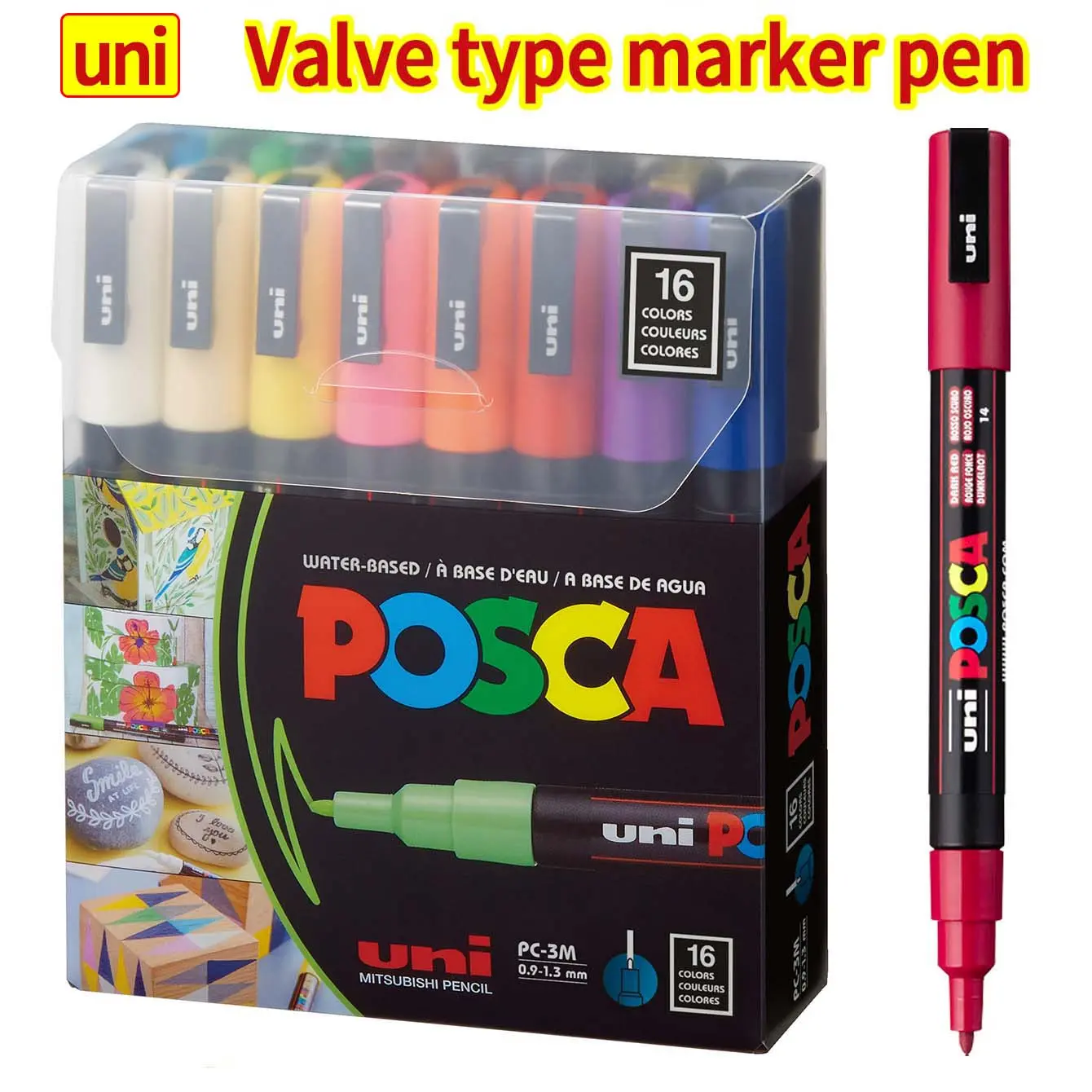 Uni PC-5m Posca Markers, Acrylic Tip 1.8-2.5mm, Multiple Colors Available, High-Quality Japanese Stationery, Office Supplies, Graffiti Paintbrushes
