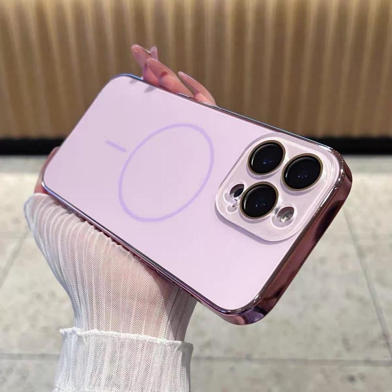 MagSafe Compatible Electroplated iPhone Case For IPhone 17/16/15/14/13/12/11 Pro Max/Pro/Plus/Air,  Full Camera Protection, TPU+PC Shockproof Phone Cover