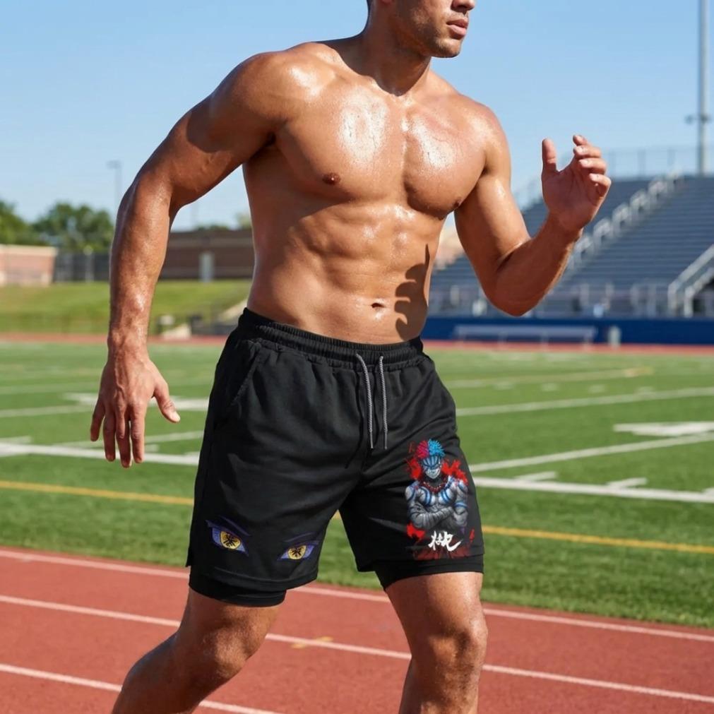 Demon Slayer Akaza Upper Moon Three Anime Double-Layer Sports Shorts Graphic Shorts Black Camo Streetwear Shorts Men Outfits Men Vacation Outfits Shorts | Trendy Anime Fashion, Streetwear Style, Cool Men's Shorts, Summer Outfits, Anime Apparel