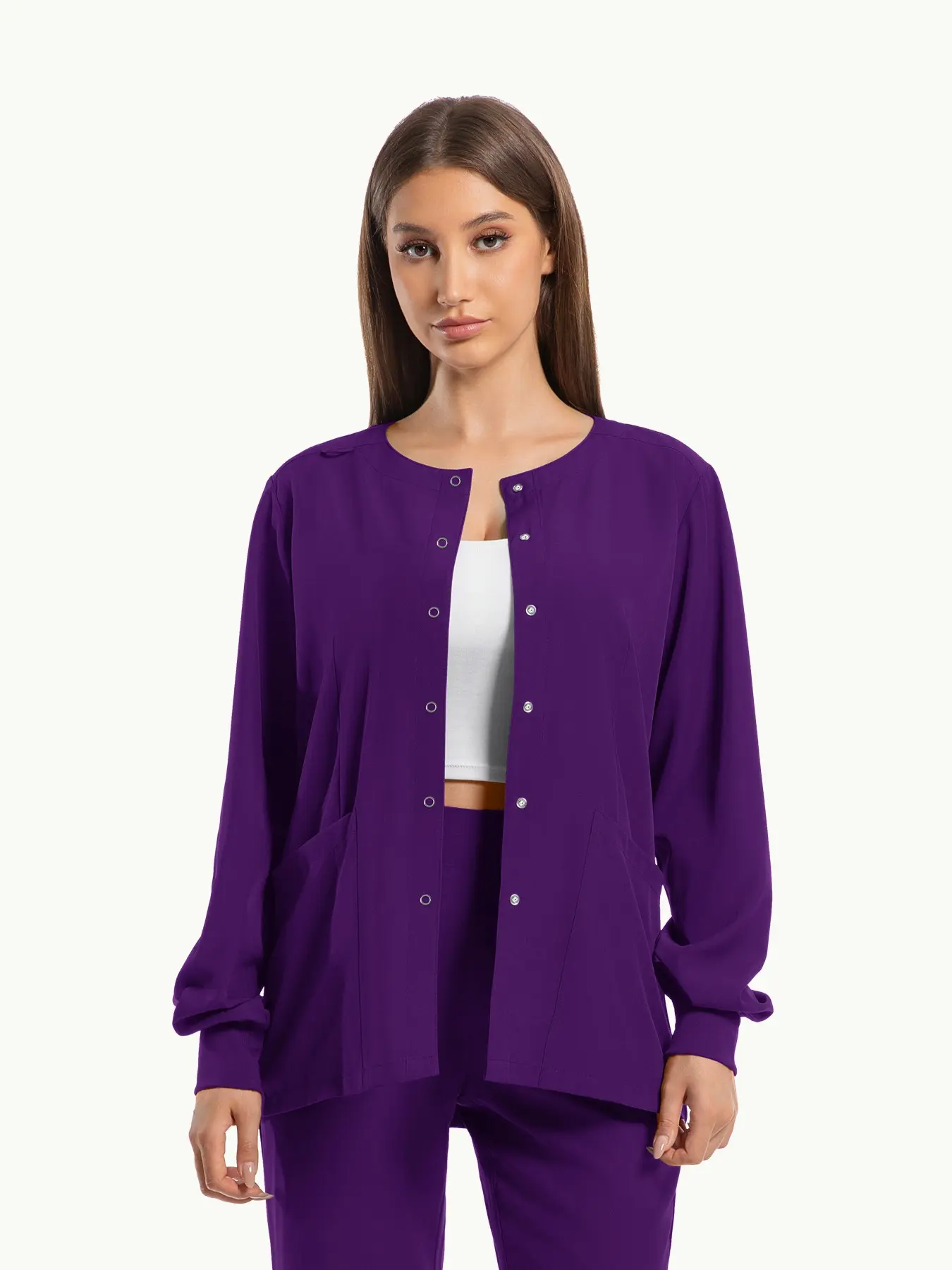 Fashion Nurse Uniform, Doctor Nurse Beauty Salon Hospital Workwear, Multiple Sizes and Colors, Casual Long Sleeve Slim Fit Top, Medical Staff Shirt, Clinical Uniform