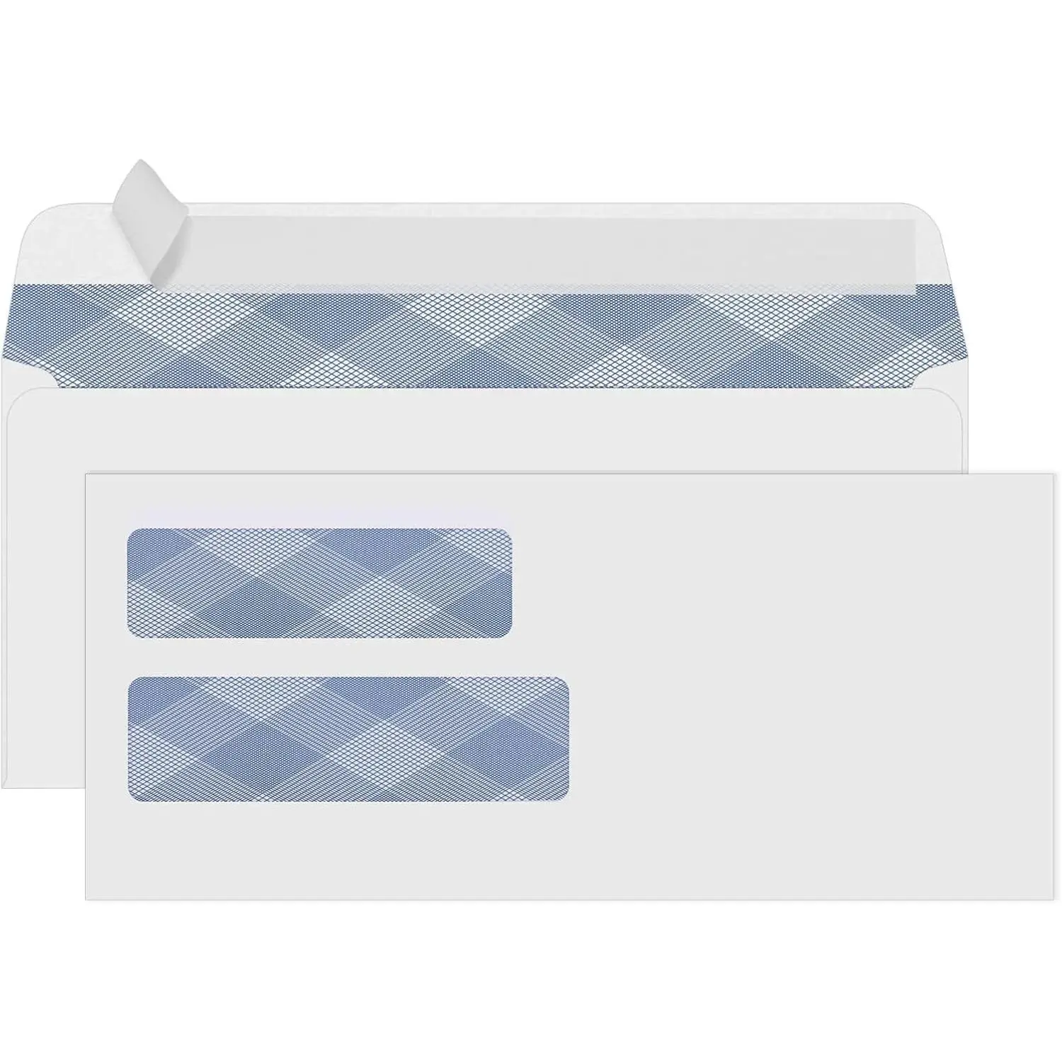 500#10 Double Window Security Envelopes, Self-Seal Window Envelopes Designed for QuickBooks Invoices, Business Statements & Documents - Number 10 Size 4 1/8 Inch X 9 1/2 Inch - 24 LB
