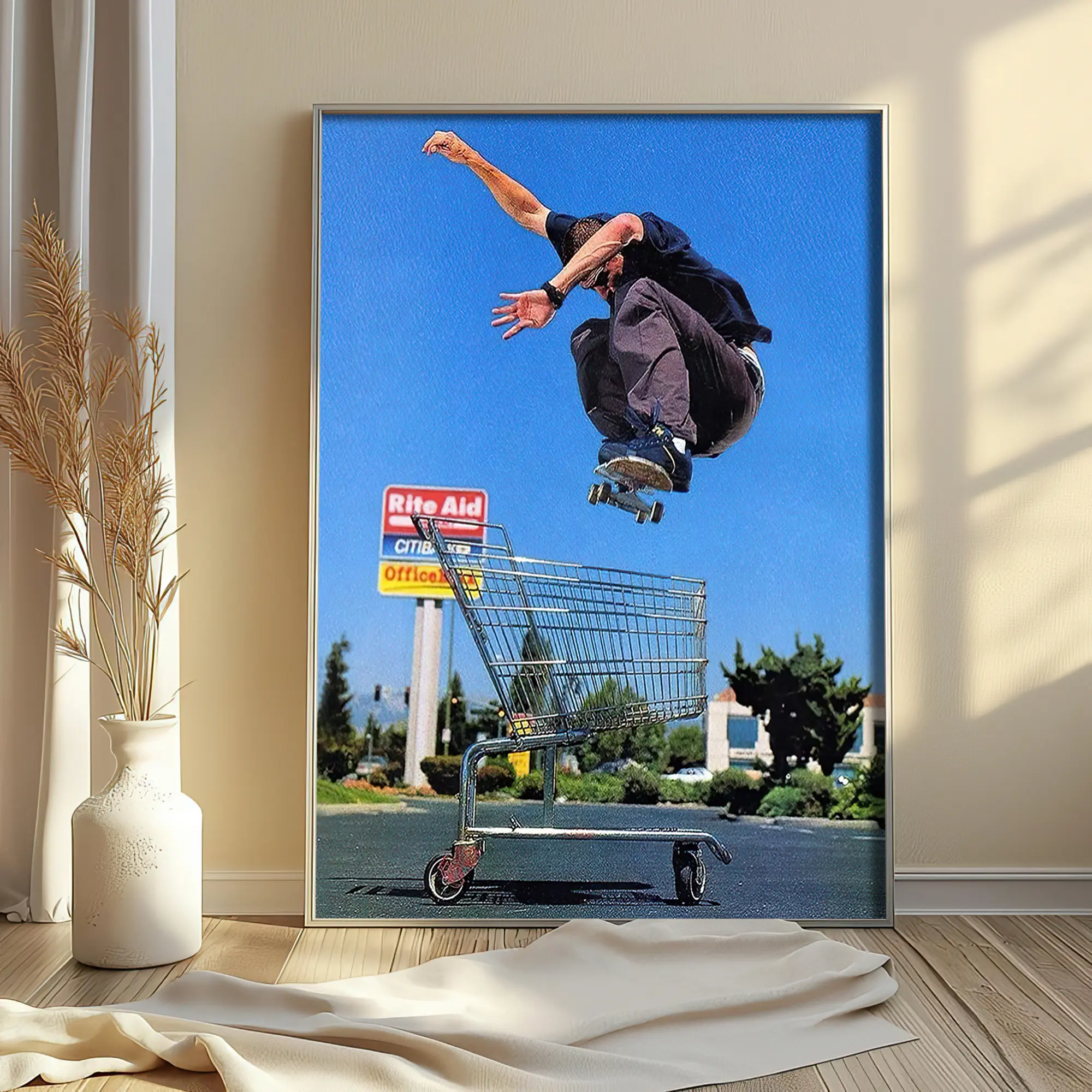 1pc Frameless Skateboard Art Print - Vibrant Minimalist Canvas Wall Decor, Modern Home & Office Decoration, Perfect Gift for Skateboard Enthusiasts, Skateboard Posters
