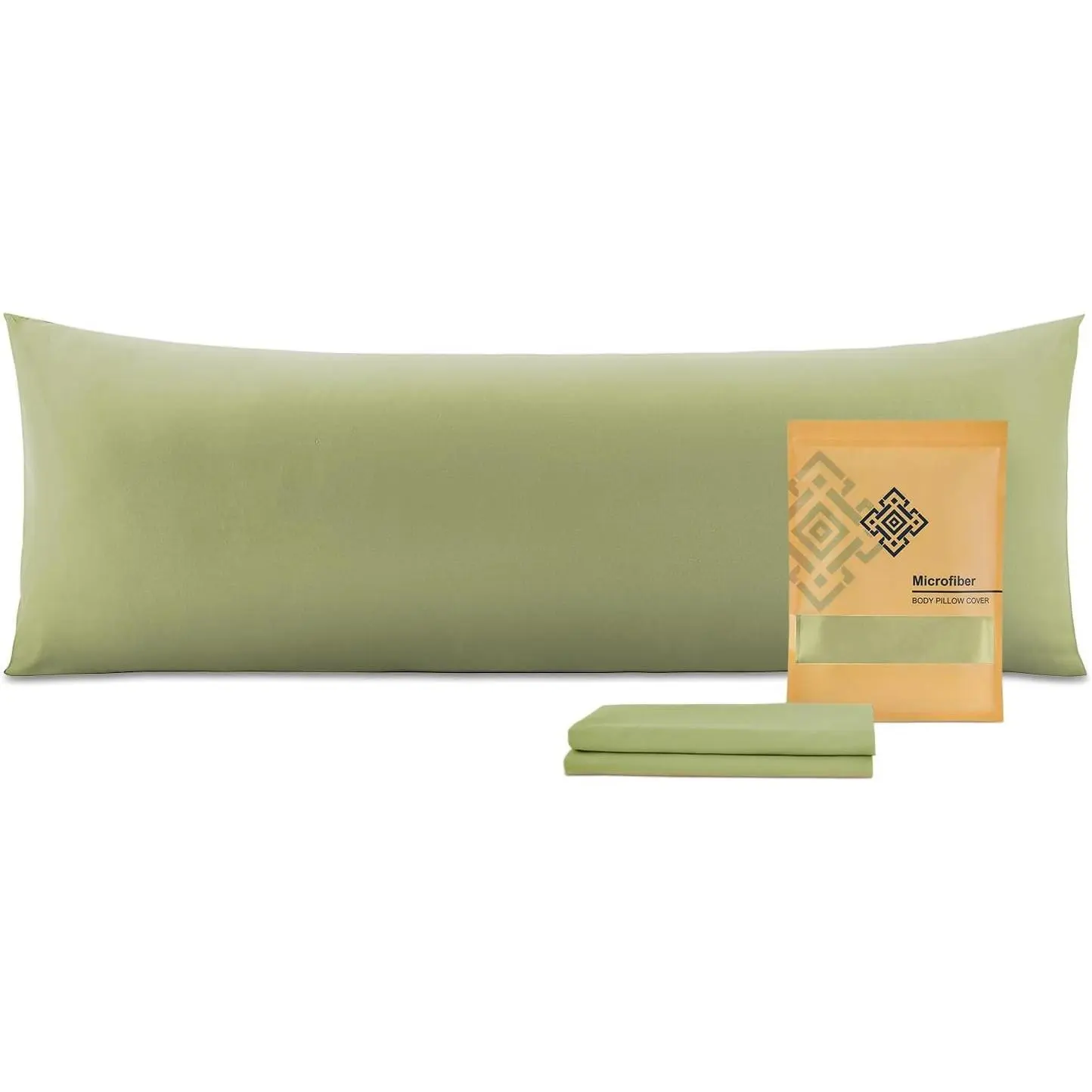 Pillow Cover, Ultra Soft Microfiber Long Pillowcase, Envelope Closure Large Pillow Cases 20x54 inch (Sage Green)