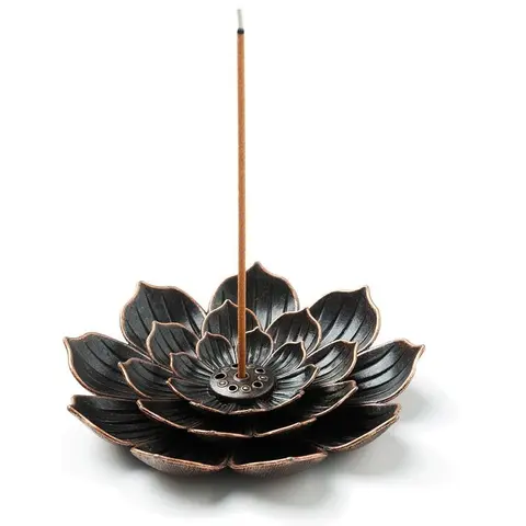 Bamboo Incense Burner, Detachable Ash Collector, Lotus Design, Easy Cleaning, Aromatherapy Tray, Solid Form, No Flammable Liquid