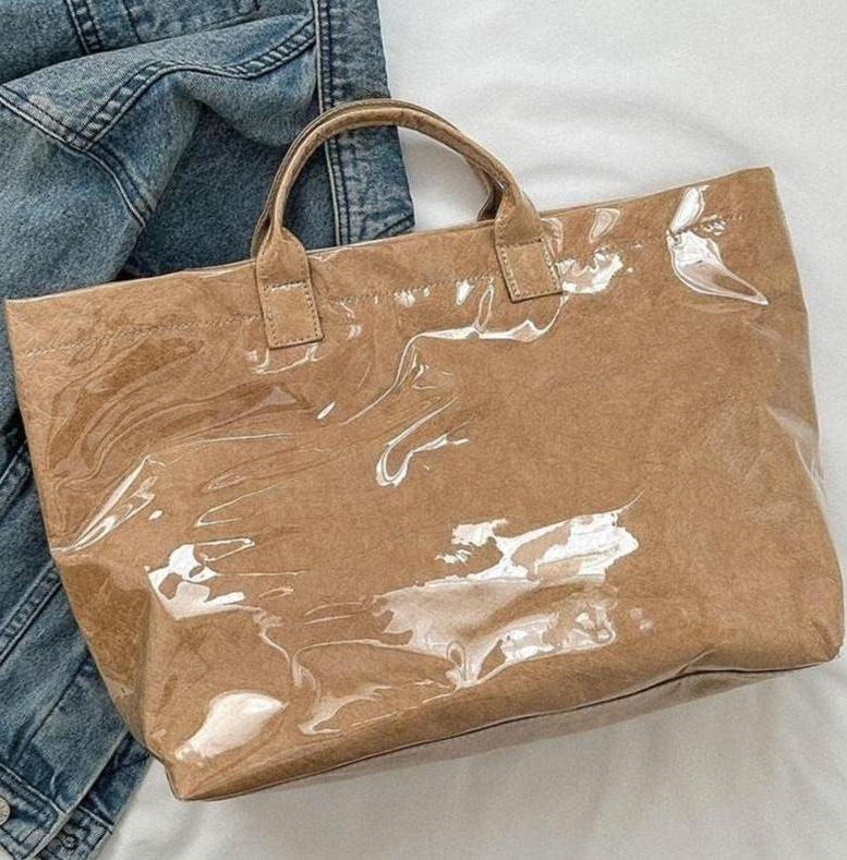 2026 Trendy Vintage Letter Print Tote Bag, Waterproof Large Capacity Aesthetic Tote for Work Commute & Shopping