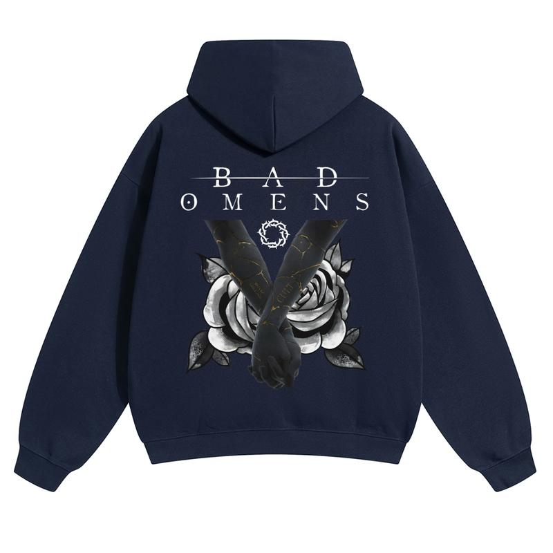 Unisex Bad Omens Hoodie For Autumn Winter Thick Warm Retro Print Versatile For Ins Street Style Couples Outfits Top Choice For Boyfriend Gift Fabric Menswear Casual Fit