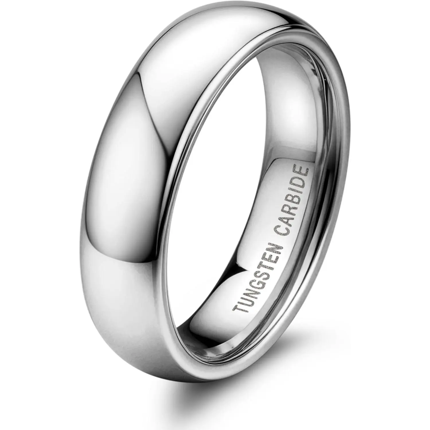 Unisex Tungsten Carbide Wedding Bands - 2mm/4mm Domed High-Polish Comfort Fit, Hypoallergenic Gold/Silver Non-Tarnishing Rings for Men/Women, Size 6-12