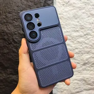 For Magsafe Mesh Heat Dissipation Phone Case for Samsung Galaxy S24 S25 S26 Ultra Glass Lens Protection Magnetic Hard Back Cover