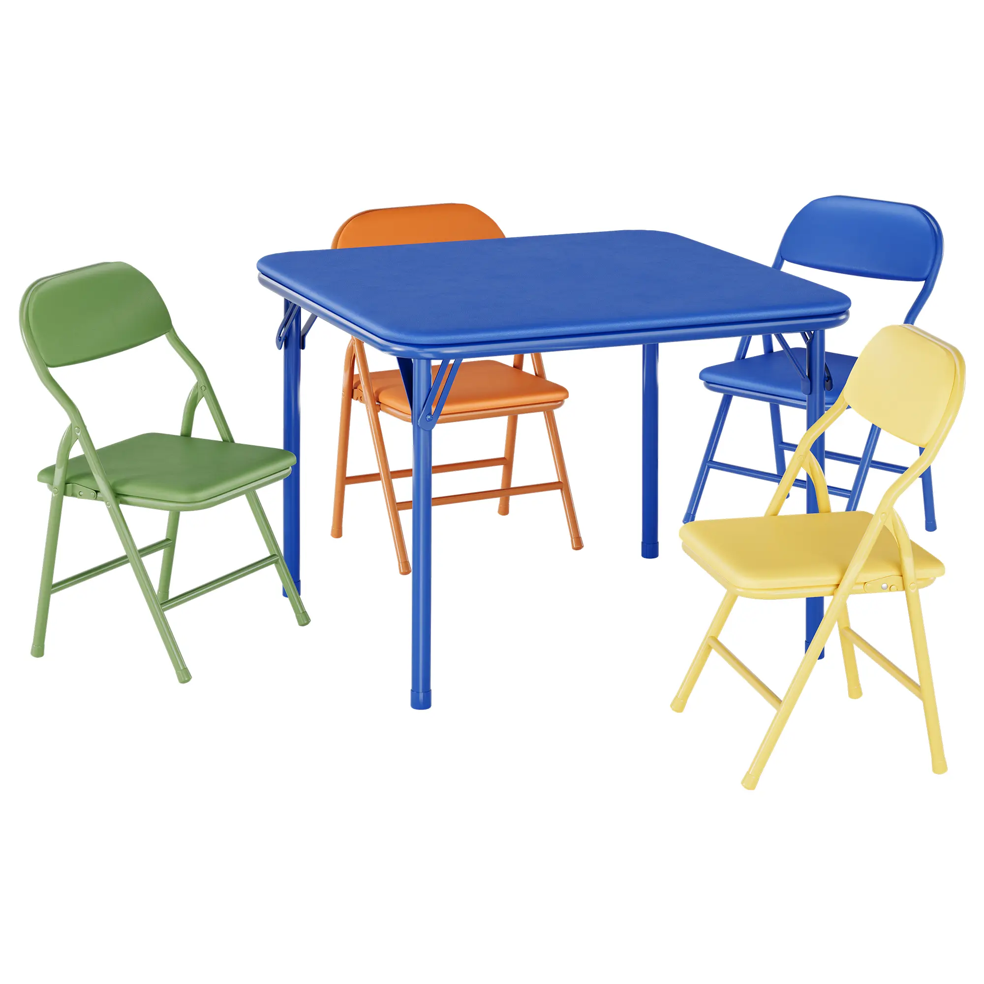 Folding Kids Table and Chair Set – 5-Piece Portable Activity Furniture with Durable Frame, Compact Storage Design for Drawing, Study, Snacks, Playroom, Classroom & Home Use for Children