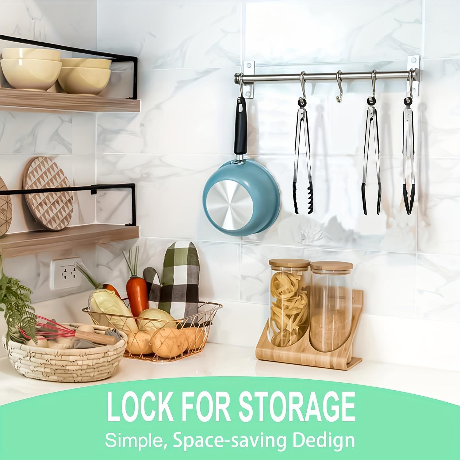 Stainless Steel Kitchen Tongs - Heavy Duty Cooking Tongs for BBQ, Grilling | Non-Slip Ergonomic Handle, Dishwasher Safe Utensils for Salad, Pasta, Hot Food Stainless Steel Food Tongs, Bread Serving Tongs