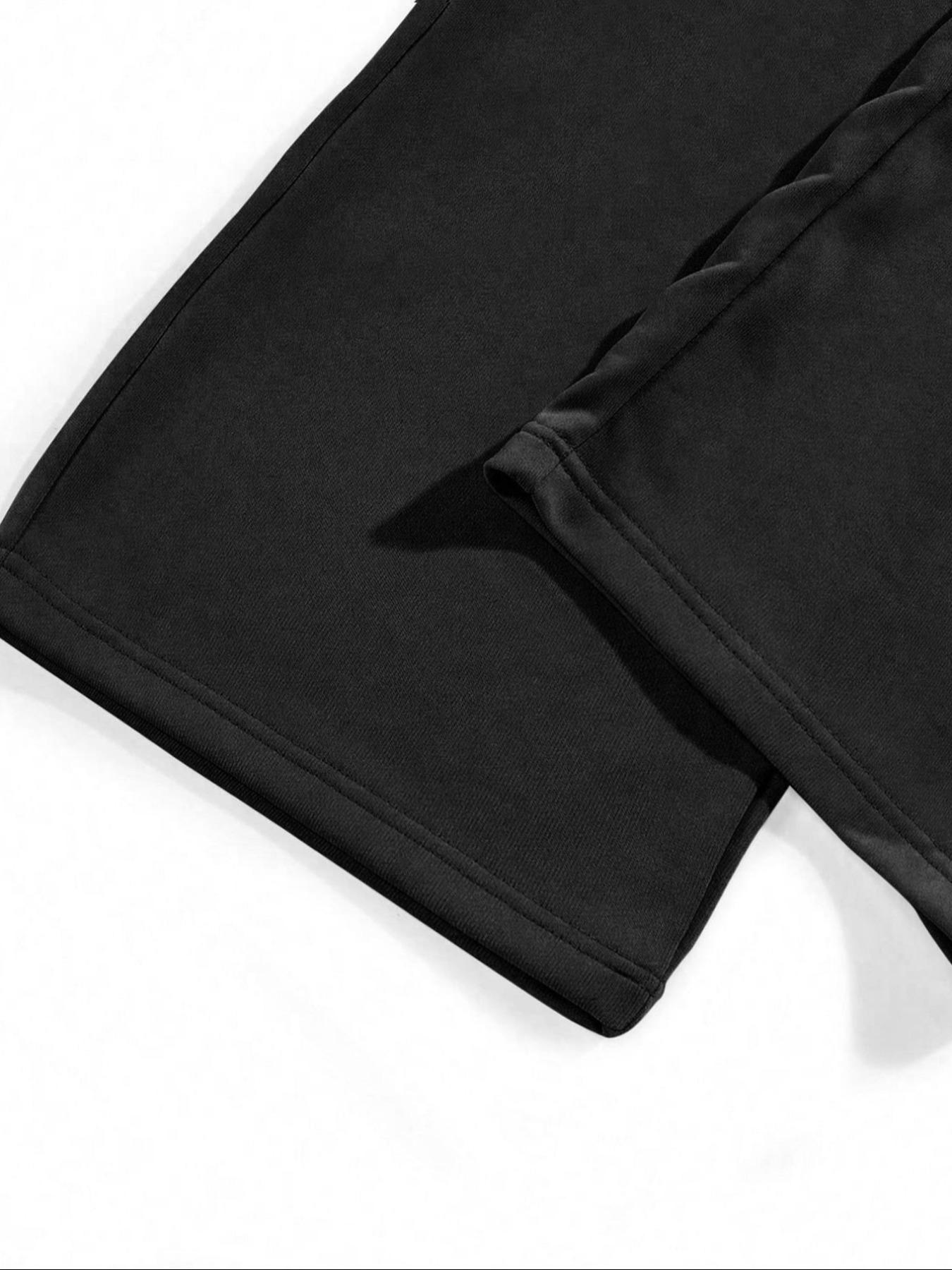 Men's Spring Autumn Classic Flag Print Casual Fitted Pants Set, Drawstring Waist Athleisure Straight Leg Long Trousers, Outdoor Sports Wear for Men Men's Spring Autumn Classic Flag Print Casual Fitted Pants Set, Drawstring Waist Athleisure Straight Leg Long Trousers, Outdoor Sports Wear for Men