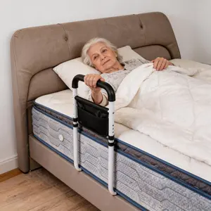 Foldable Bedside Rail for Elderly Safety, No Installation Required, Reliable Anti-Fall Assist Handle, Help Seniors Get Up Easily, Protection