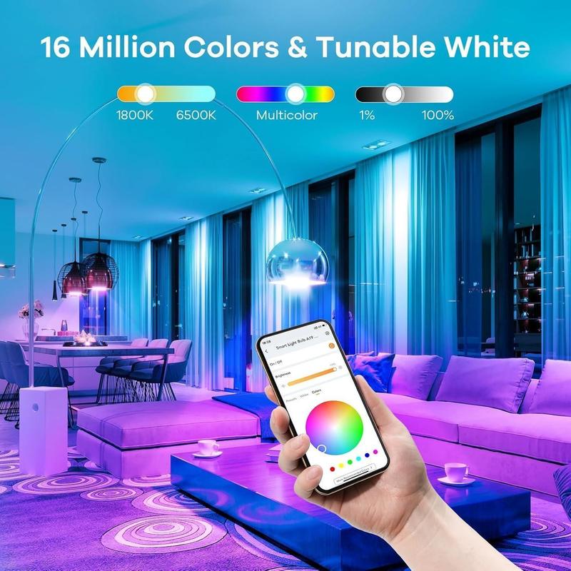 LED Smart Light Bulbs, LED Light Bulbs Color Changing,Smart Bulb That Work with Alexa & Google Home, Multiple Preset Scene, Music Sync, 2.4GHz RGB WiFi Bluetooth Light Bulb LED Smart Light Bulbs, LED Light Bulbs Color Changing,Smart Bulb That Work with Alexa & Google Home, Multiple Preset Scene, Music Sync, 2.4GHz RGB WiFi Bluetooth Light Bulb