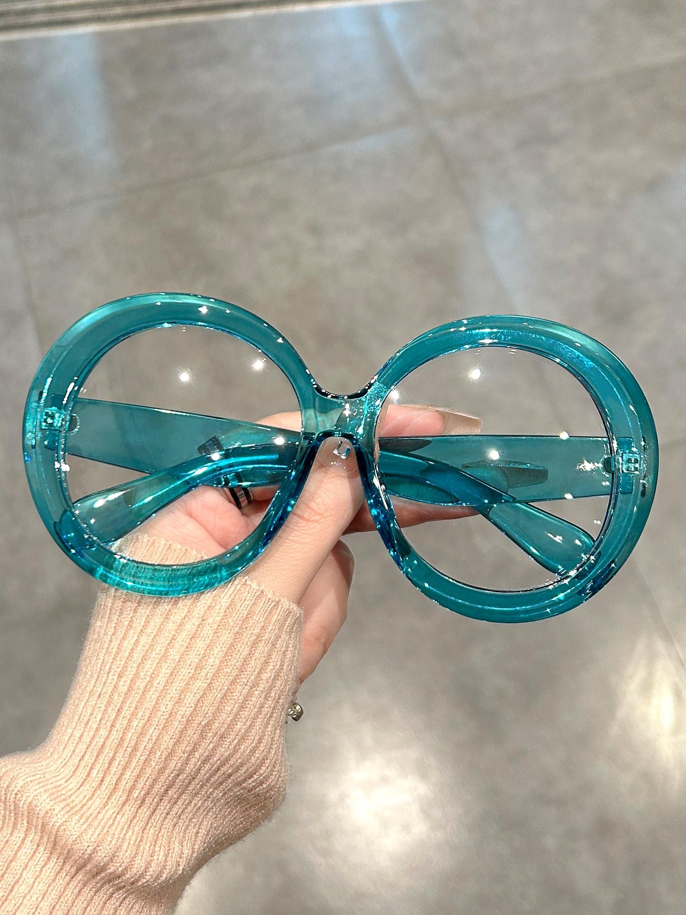 Simple Anti-blue Light Round Shaped Eyeglasses, Fashion Eyeglasses for Women & Men for Work, Daily Clothing Decor, Perfect for Student Daily Use