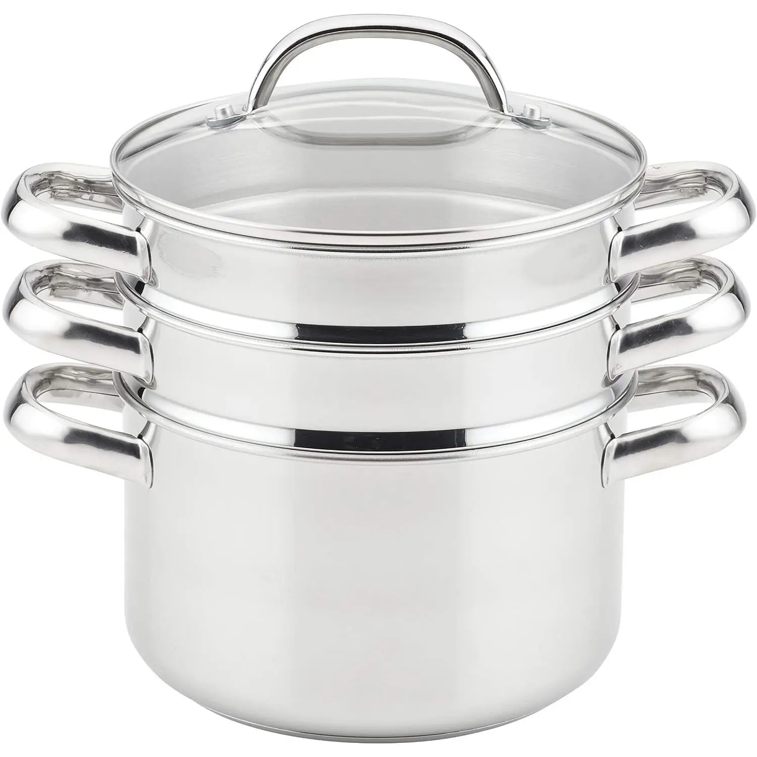 Stainless Steel Steamer Set with Bonus Basket, 4 Quart, Silver