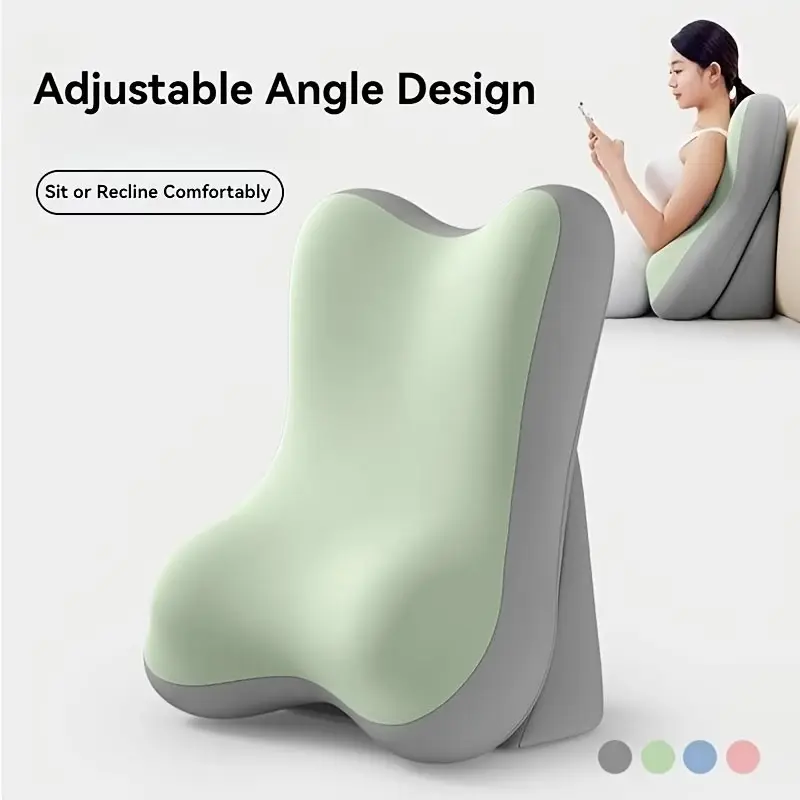 Memory Foam Reading Pillow, Adjustable Wedge Backrest Cushion, Supportive Backrest, Padded Backrest, Ergonomic Bed Support, Neck and Waist Relief, Non-Slip Design, Waist Wedge Bolster, Bed Back Rests for Sitting Up in Bed