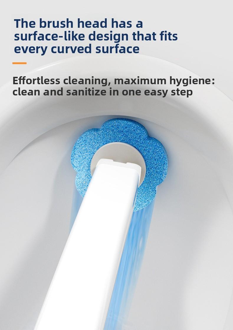 Disposable Toilet Scrubber with Refill Replacement Heads, Wall-Mounted Bathroom Toilet Cleaning Brush Kit, Hygienic Home Toilet Cleaner Tool