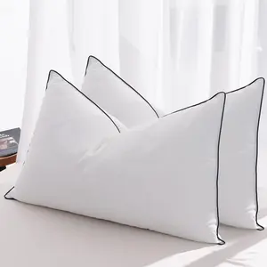 Feather Down Pillows King Size Set of 2, Luxury Hotel Collection Bed Pillow 2 Pack, Powered Fillings & Feathers Pillow, Fluffy Plush for Side Sleepers, Medium Firm, 20x36 in.