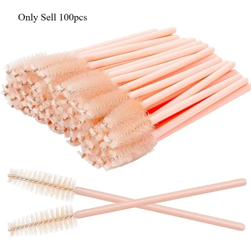 100 Pcs Disposable Nylon Makeup Brush Tools, Mascara Wand Applicator, Eyelash Brushes for Grafting Lashes Extension, Women's Beauty Essentials