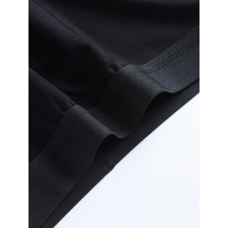 A Pack of 10 Black Bamboo Fiber Men'S Underwear, Suitable for Sports And Casual Wear, Moisture-Wicking, Skin-Friendly, Soft, Affordable for Students, Stylish And Classic for All Seasons.Socks Fabric