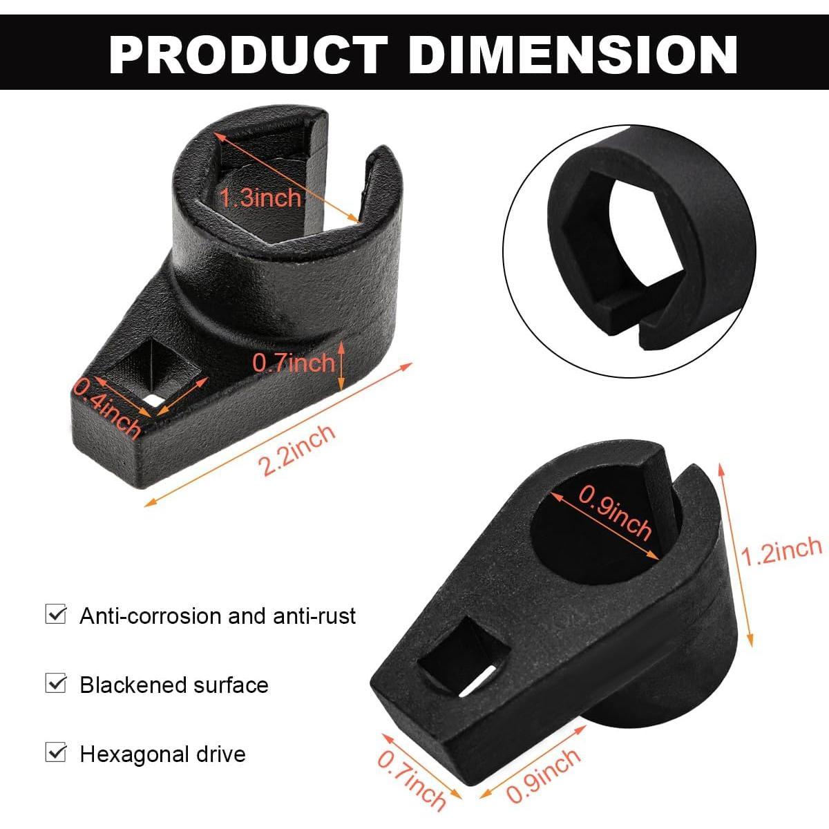 Sensor Socket, 3/8-Inch Drive by 7/8-Inch 22mm  Sensor Socket O2 Sensor Remover, Offset 6-Point  Sensor Socket Wrench for  ,  Accessories