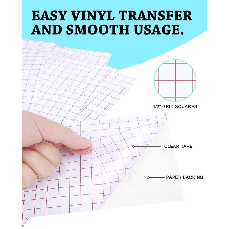25 Flat Pack Transfer Tape for Vinyl, 5.5x12in Clear Easy Transfer Adhesive Sheet in Medium Tack for Vinyl Projects Compatible with Cricut Joy for Sign Stickers, Window, Wall, Ceramics,