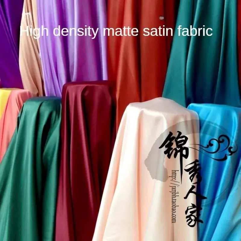 Plain Matte Satin Fabric High Density By The Meter for Lining Wedding Dress Pajama Cheongsam Diy Sewing Soft Comfortable Cloth