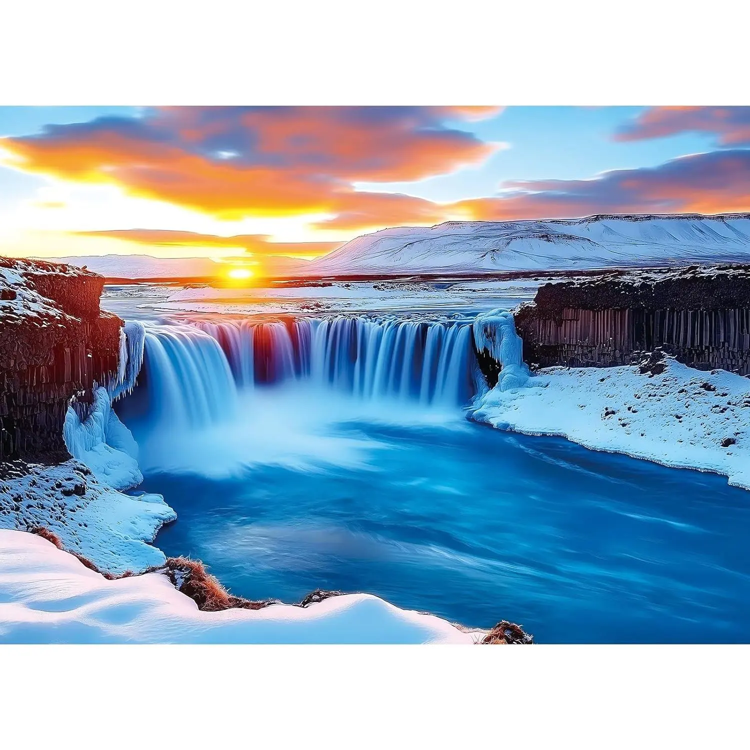 Puzzles for Adults 1000 Pieces Icelandic Waterfall Landscape Puzzle Impossible Hard Difficult Challenging Jigsaw Puzzles for Adults for Family Games Gift