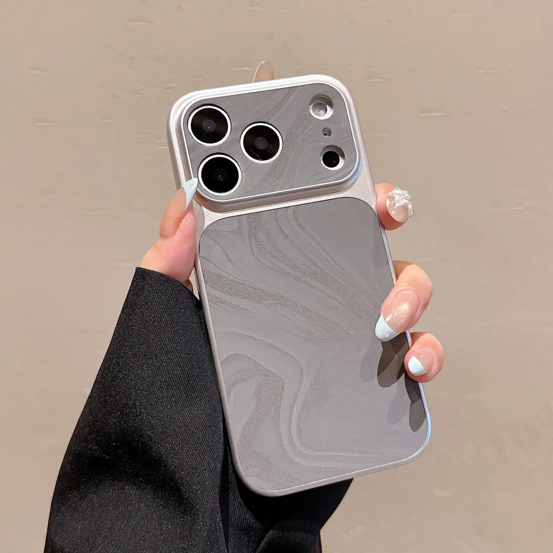 Ins-Style High-End Plain Water Ripple Velvet Matte TPU Phone Case - Convertible Large Windows, Flush Mount, Multi-Model Custom Fit for iPhone 17 Pro Max, 16, 15, 14 Pro, 13