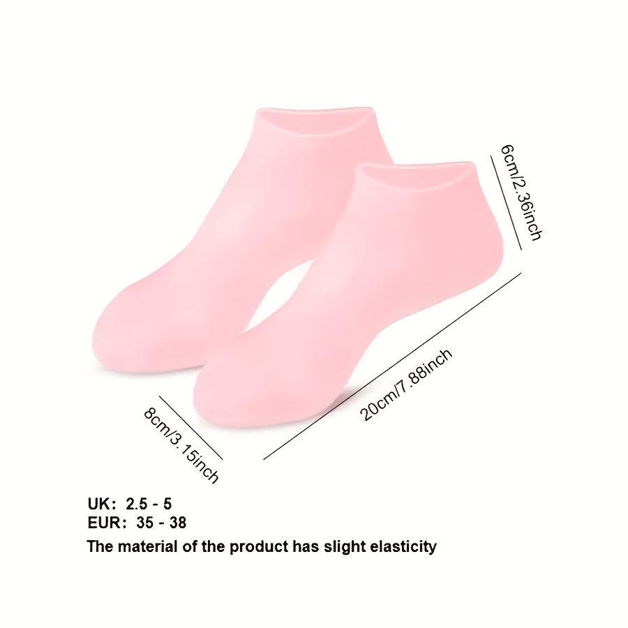 Silicone Socks for Dry Cracked Feet, Women's Moisturizing Socks, Gel Design for Heels and Toes, Daily Use and Healing Support, Hydrating, Moisturizer, Hydrate, Moisture