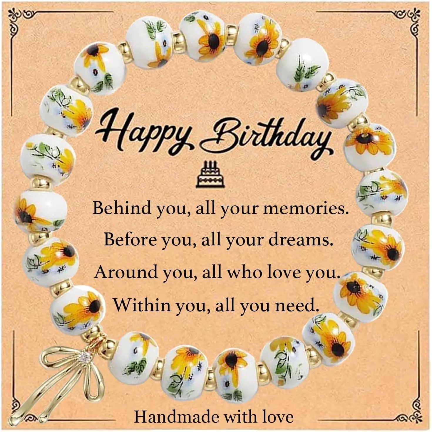 Birthday  for Women , Birthday Decorations Gifts Ideas  Blue and White Porcelain Bead Bracelet for Her Daughter  Sister Mother Wife Grandma Granddaughter