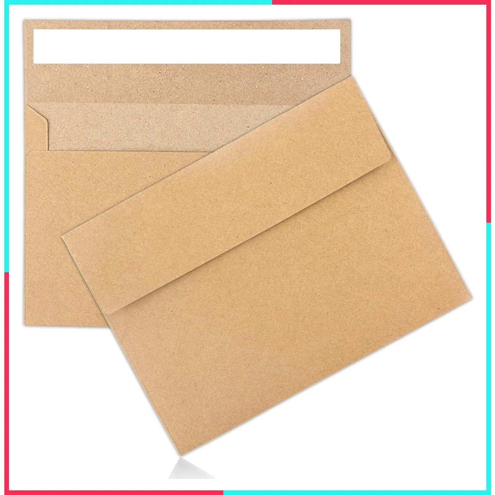 50 Pack A4 Kraft Envelopes 4x6 Inch Card Envelopes, Self Seal for Weddings, Greeting Cards, Mailing, Invitations, Photos, Postcards
