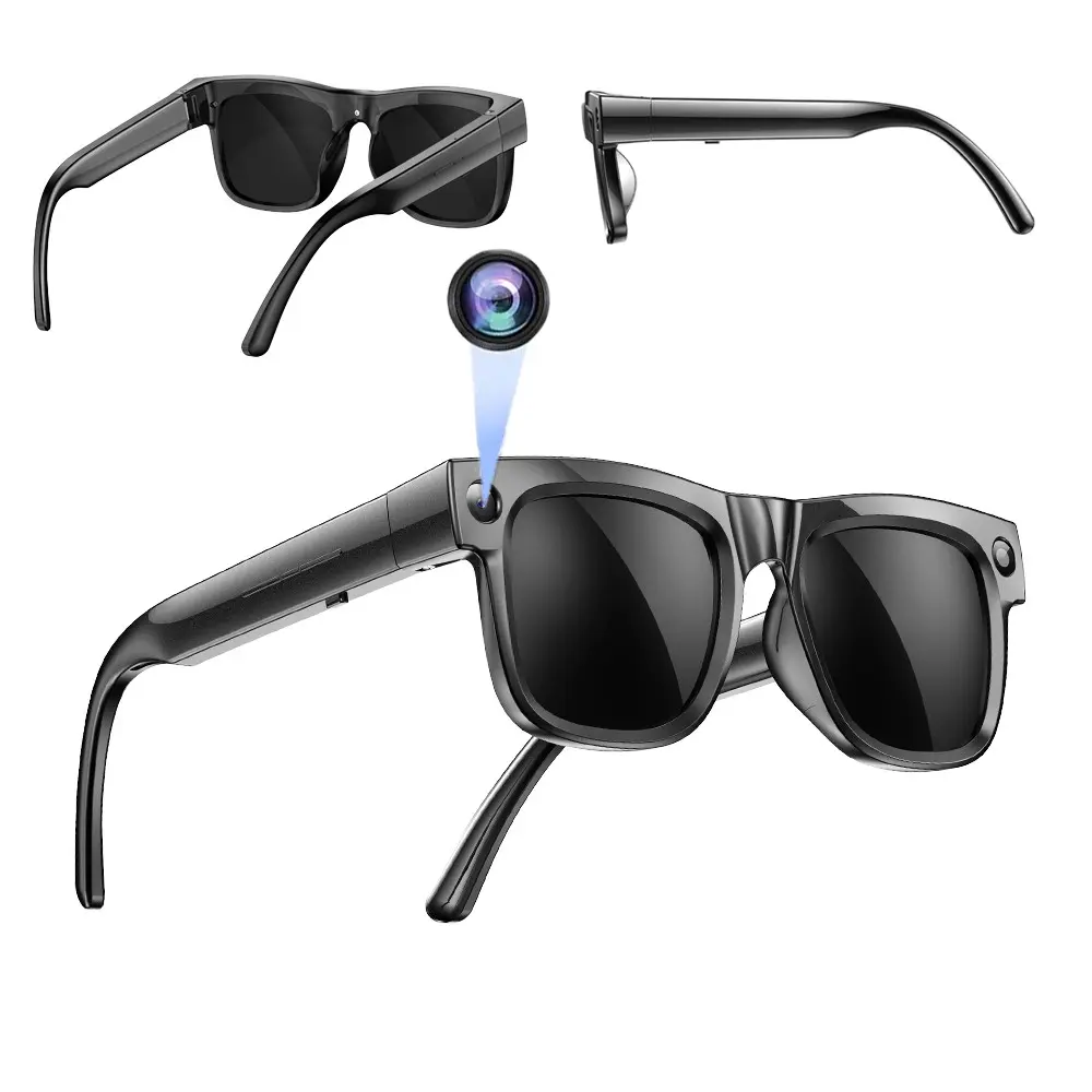 Bluetooth Audio Smart Glasses with 8MP Camera, 4GB Memory, 1600*1200Pixel Video Shooting,One Click Recording, 290Mah Battery, UV400 Lenses, AI Real Time Translation ,Bluetooth Calling ,Build-in Mic & Speakers, HiFi Audio ,Music Control.