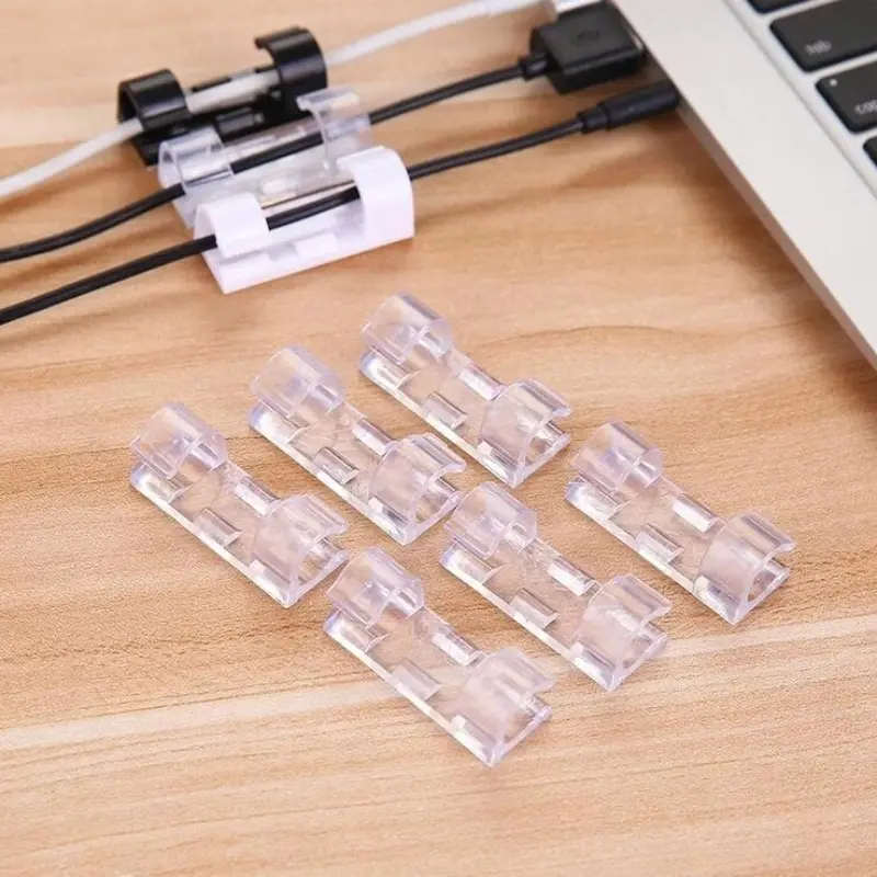 100 pcs cable clips with strong adhesive for office home wall desk car dash cam Ethernet wire clamp TV pc indoor outdoor light clamp cord organizer Cable Organizers for Cords