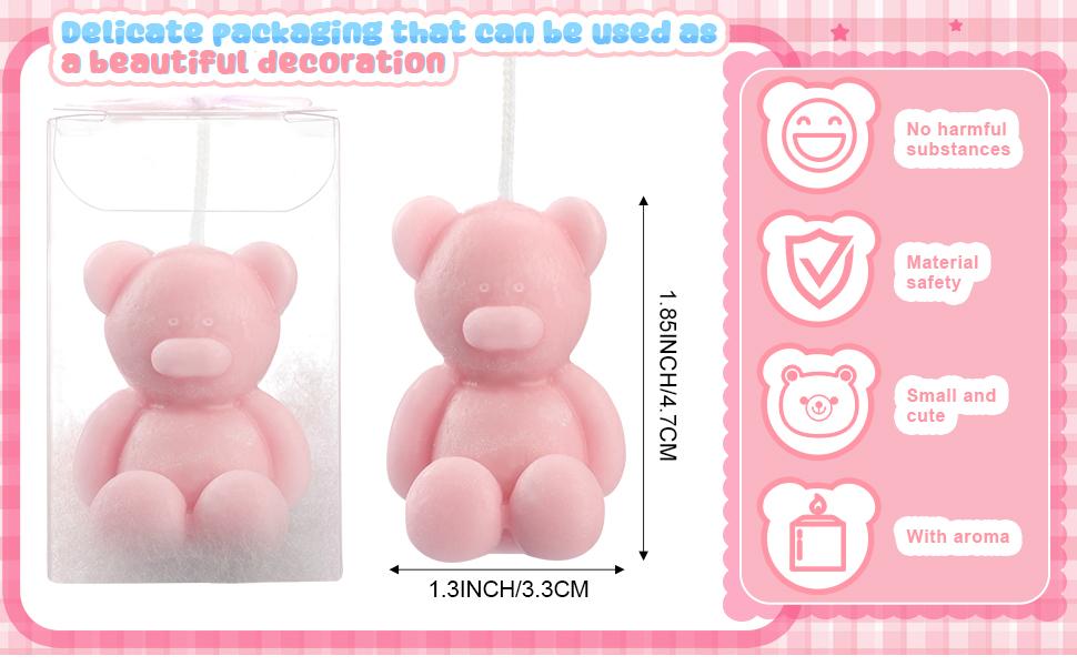 30 Pcs Baby Shower Favors Bear Candles Favors with Handmade Mini 30 Boxes Bear Shaped Candles Bulk for Baby Shower Boys Girls Wedding Gender Reveal Party Guest