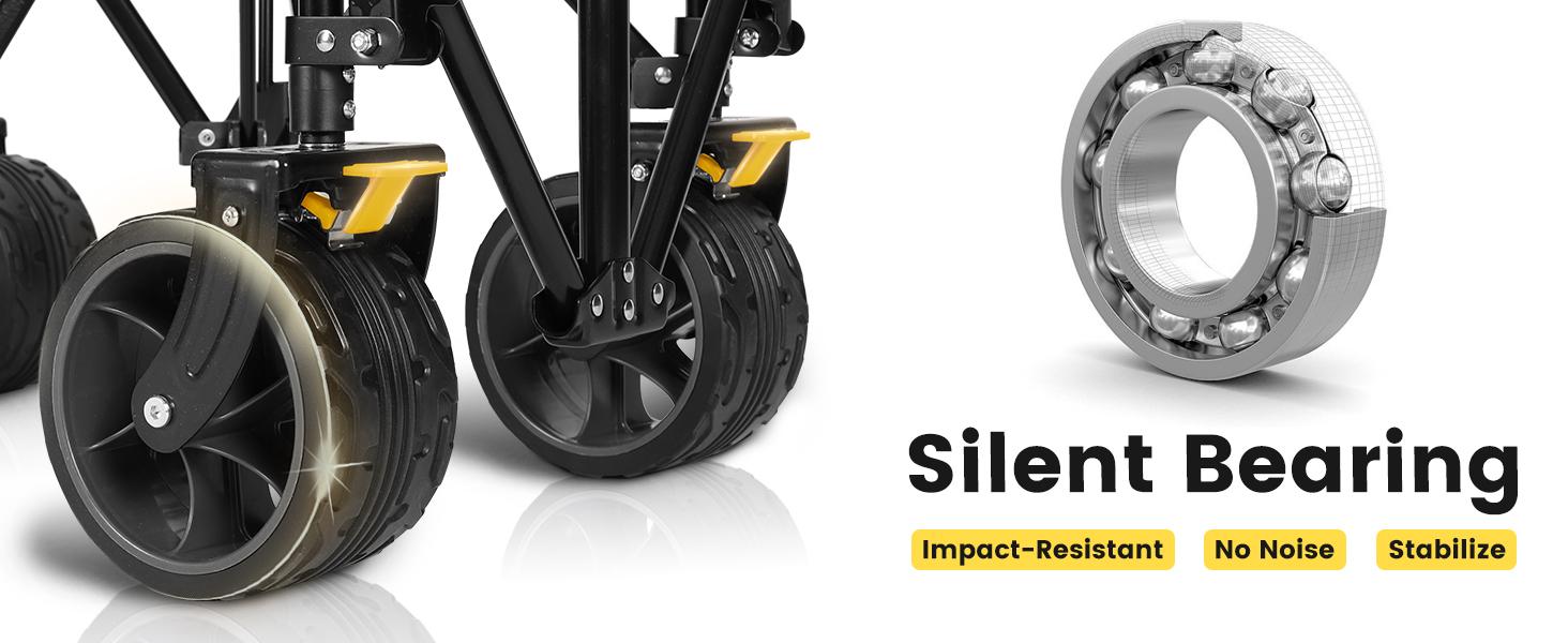 Extended Collapsible Foldable Wagon with 660lbs Weight Capacity, Heavy Duty Folding Utility Garden Cart with Big All-Terrain Beach Wheels & Drink Holders. Royal Blue