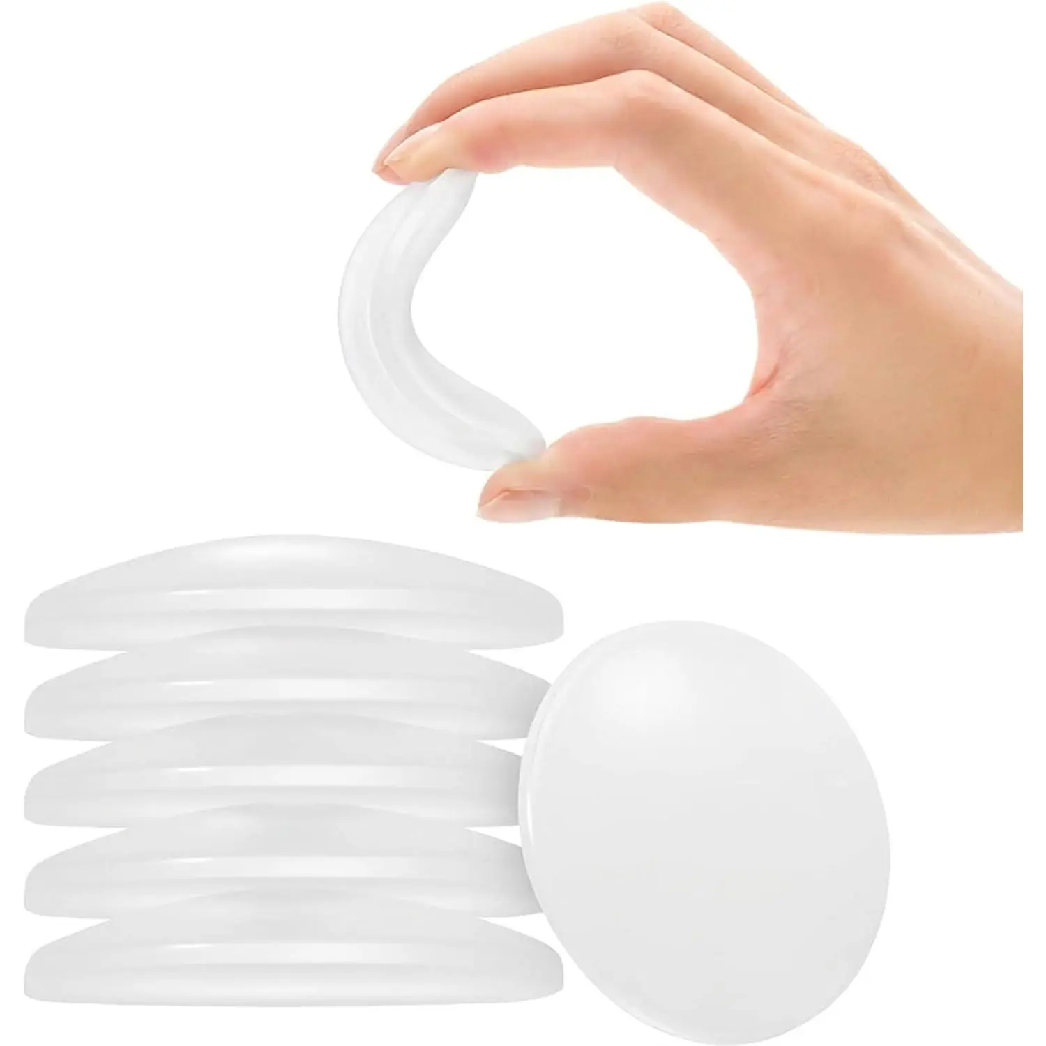 Door Stoppers for Wall, 6-Pack 1.57" Clear  Bumpers | Door Knob Wall Protector, Self-Adhesive , Quiet Shock-Absorbent Wall Bumpers