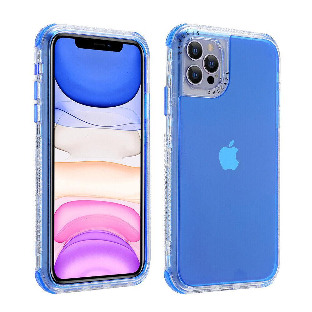 [Freeship] Acrylic Clear Defender Colorful Case For iPhone 16 Pro Max 15 14 Plus 13 12 11 Pro Max Hybrid Shockproof Heavy Duty Phone Cover