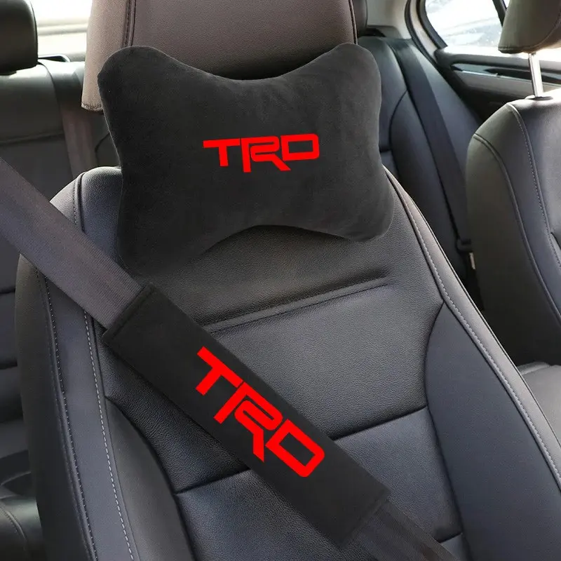 Car Seat Belt Protect Shoulder Pads Cervical Spine Headrest Neck Pillow For Toyota TRD GR Sport Rav4 Corolla C-HR Yaris Hilux Crown Prius Auris Car Accessories