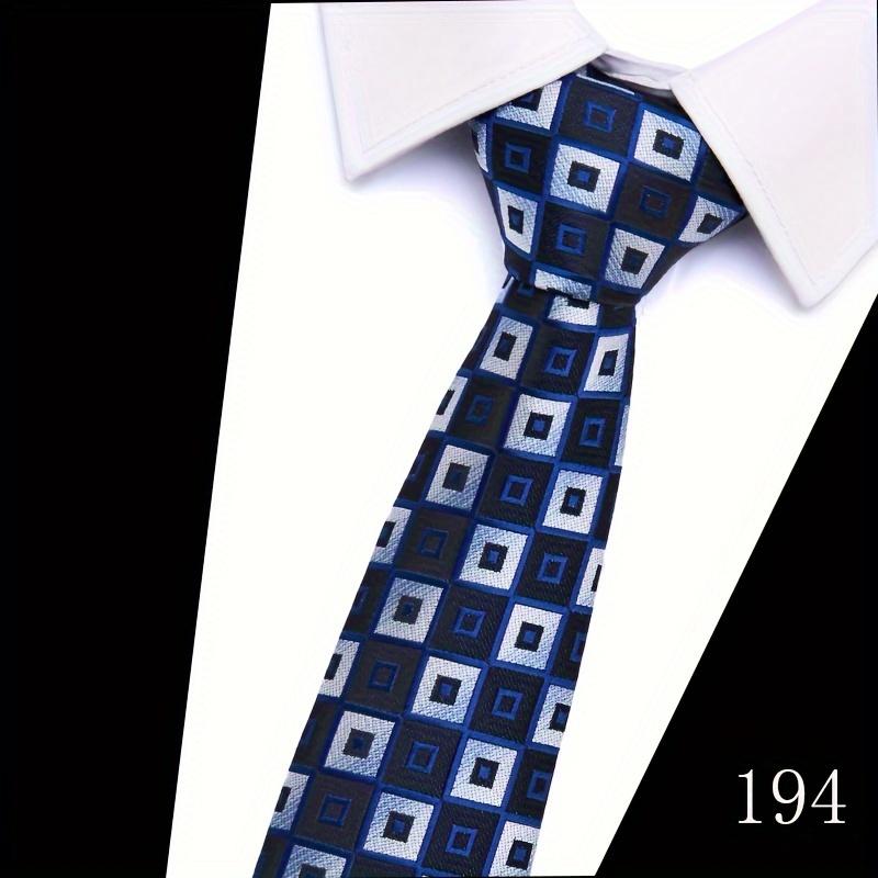Classic 5-Piece Woven Necktie Set for Male Adults, Patterned Formal Fashion Accessories with Cufflinks and Tie Clip