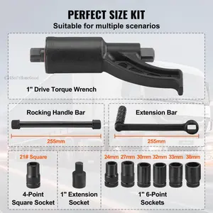 Torque Multiplier, 1 Inch Drive Lug Nut Wrench/Multiplier Heavy Duty Torque Multiplier Wrench Set, 1:58 4800N.m Lug Nut Remover, Includes 8 Sockets (24-38mm) and Storage Case VEVOR Super Brand DayEverlanelnspired17CCVistaShop21C34SoftHomeGoods
