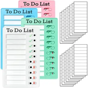 4 Pieces Chore Chart for Multiple Kids Sliding Routine Chart Reusable to Do List RV Checklist Planning Board Visual Schedule Reminder Multicolored