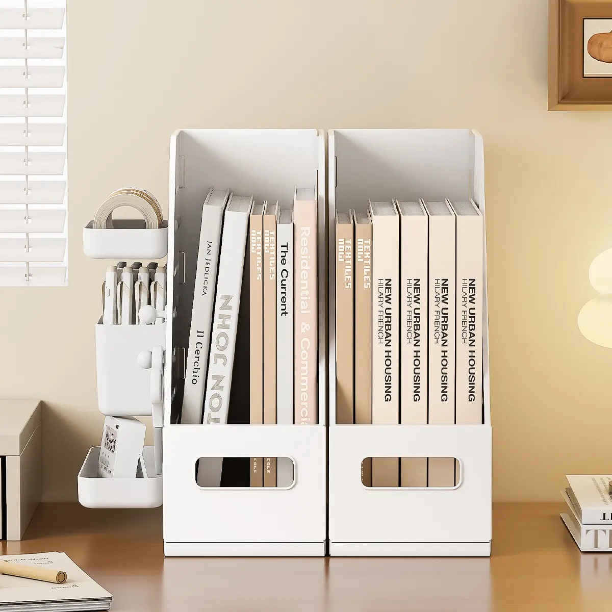 Plastic File Organizer Box, Foldable Document Storage, Office & Study Room, Creative Matte Finish, Separate Purchase Option