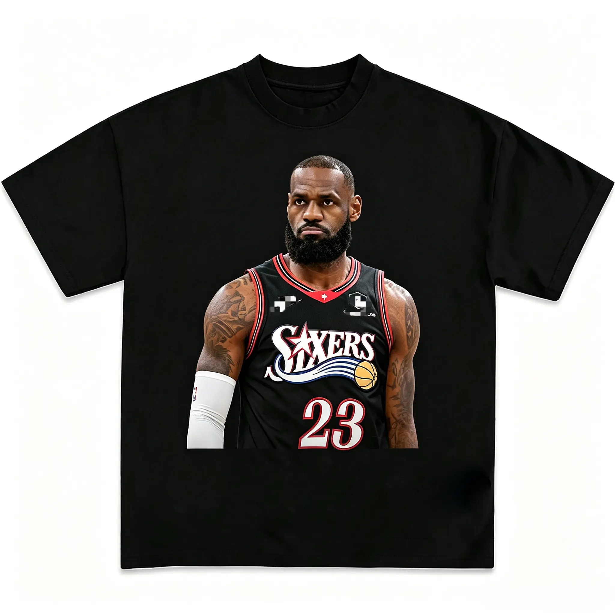 LeBron James Joins Philadelphia 76ers Graphic Print T-Shirt, James King Basketball Streetwear Tee, Official 76ers Fan Apparel, Great Gift For Diehard Basketball Fans, Casual Summer T-Shirt, Daily Everyday Outfit, Game Day Matching Outfit