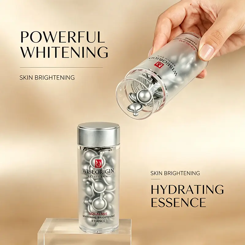 Squalane Brightening & Skin Tone Correcting Facial Capsule Essence, Hydrating & Moisturizing, Brightens Skin Tone & Defines Facial Contours, Gentle Skin Lightening & Renewing Skincare, Unisex, Ideal as a Gift Serums Hydrate Moisturizer Moisture