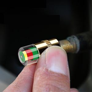 [4 Counts] Automobile Wireless Tire Pressure Cap Valve Tire Pressure Gauge Monitor External Tire Cap Vacuum Pressure Detection Warning Cap