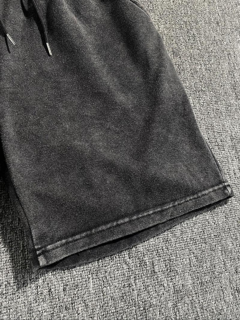 Men's Regular Fit Solid Color Drawstring Waist Shorts, Casual Street Fashion Shorts for Summer, Men's Bottoms for Daily Wear, Cotton